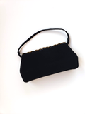 Vintage Audrey Matte Black Snap Handbag