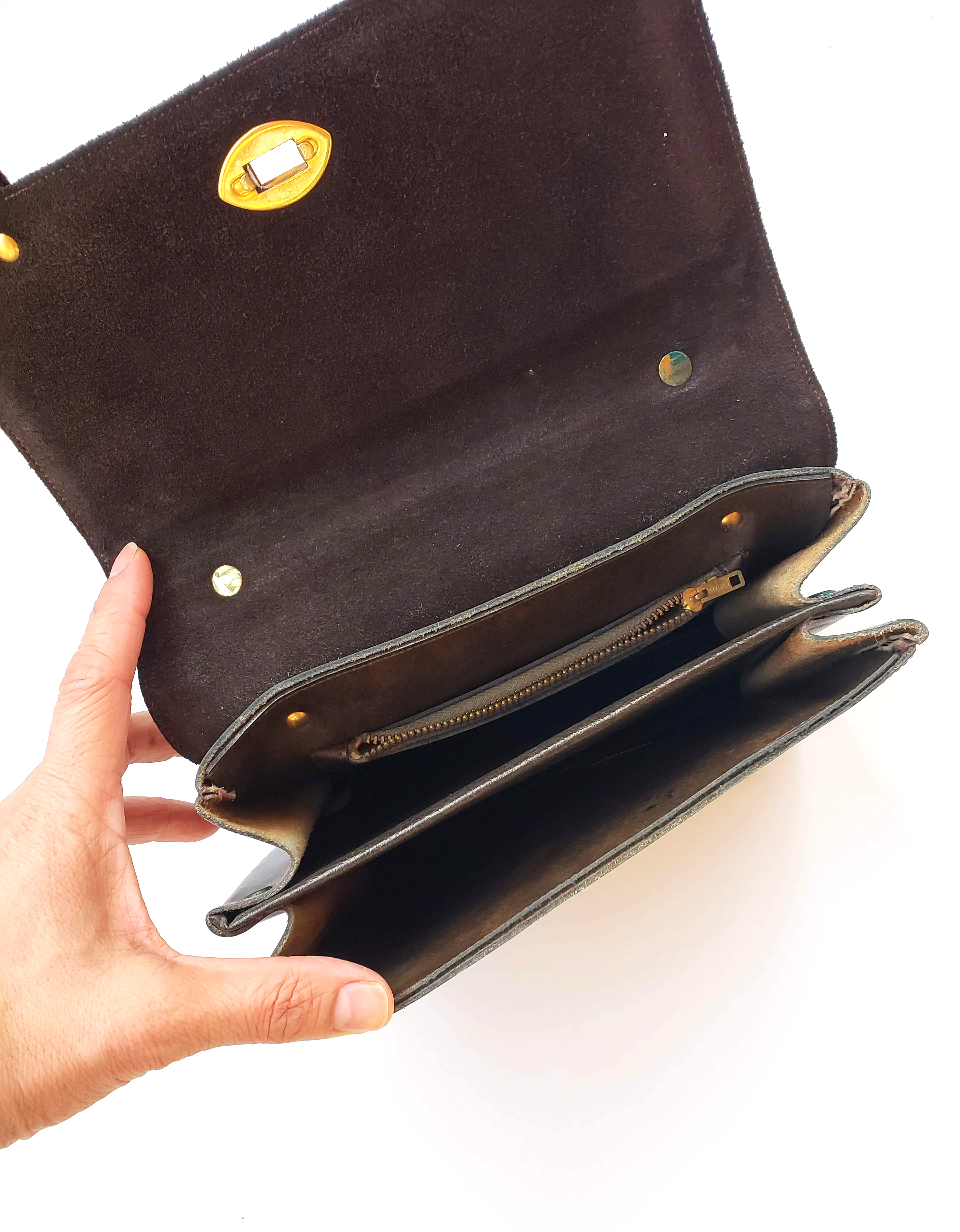 Vintage Lesco Lona 1960s Chocolate Leather Handbag