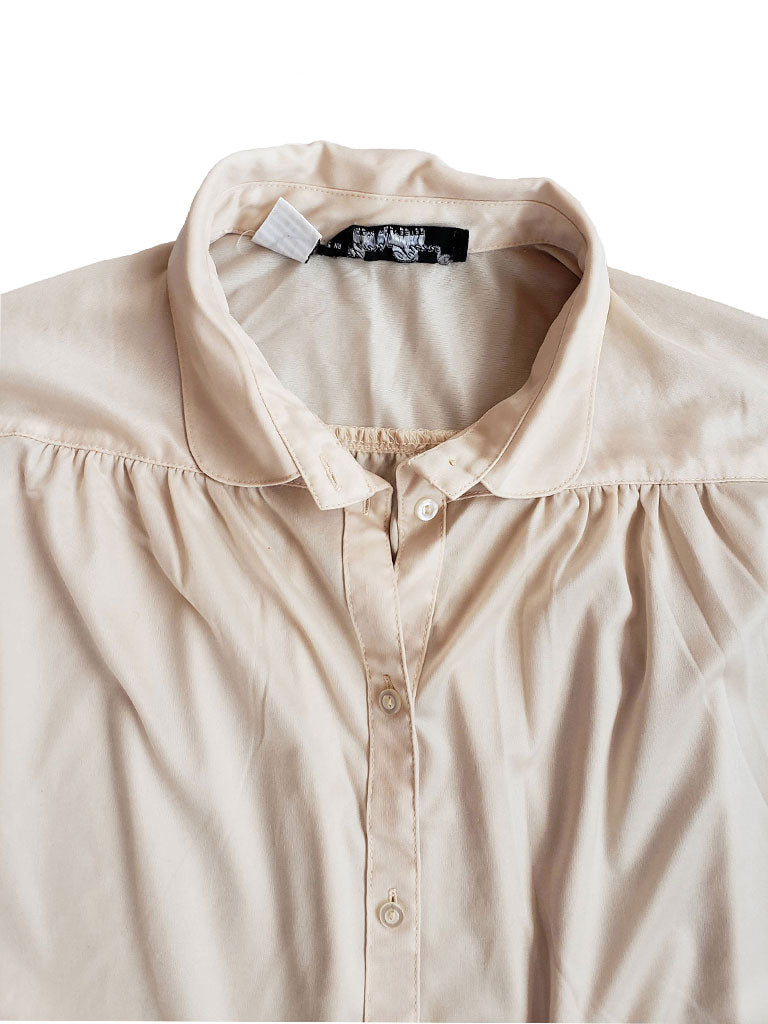 Vintage 70s Henri Pierre Taupe Blouse