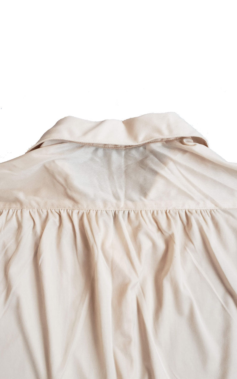 Vintage 70s Henri Pierre Taupe Blouse