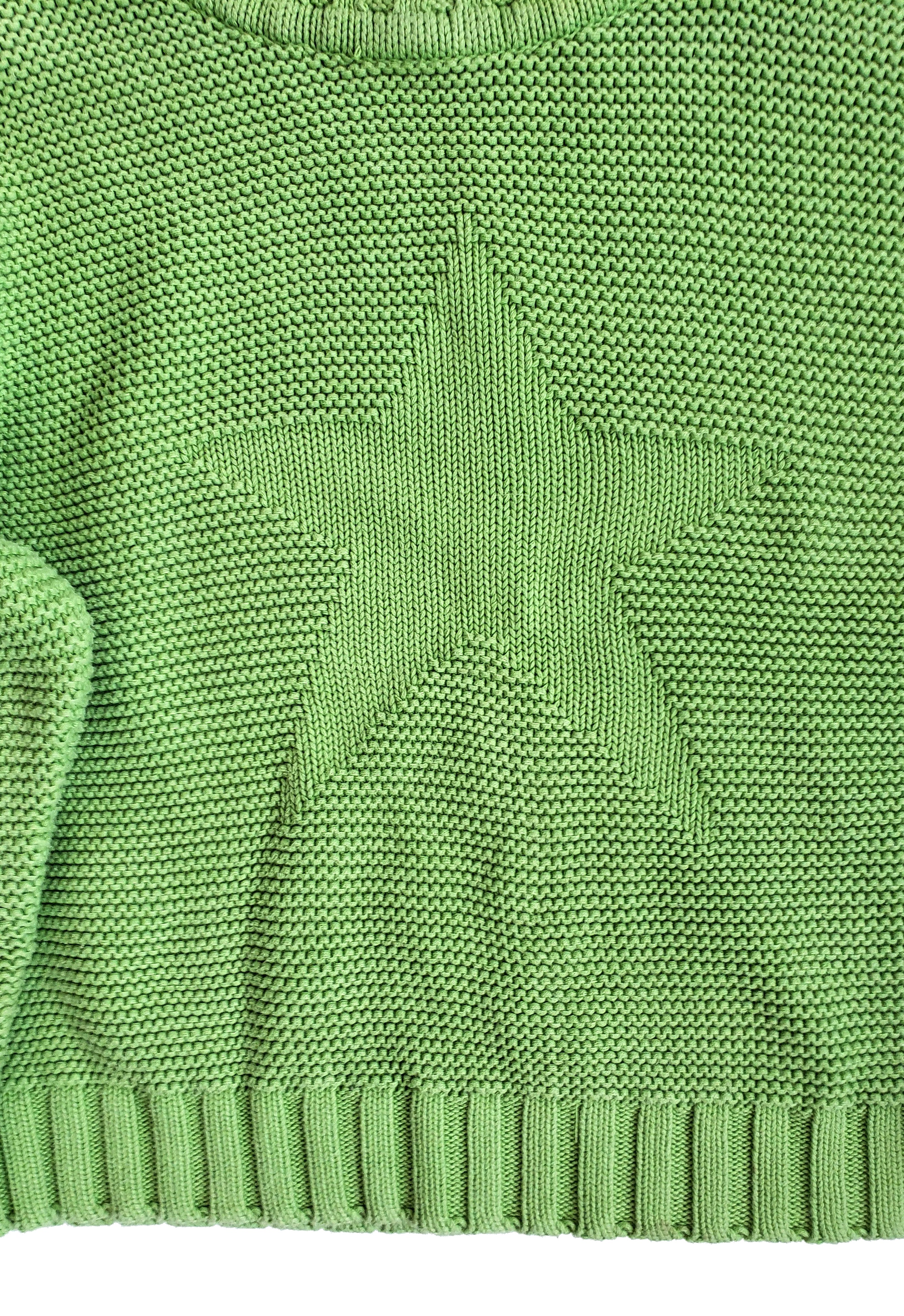 Liz Claiborne 100% Cotton Bright Green Star Sweater