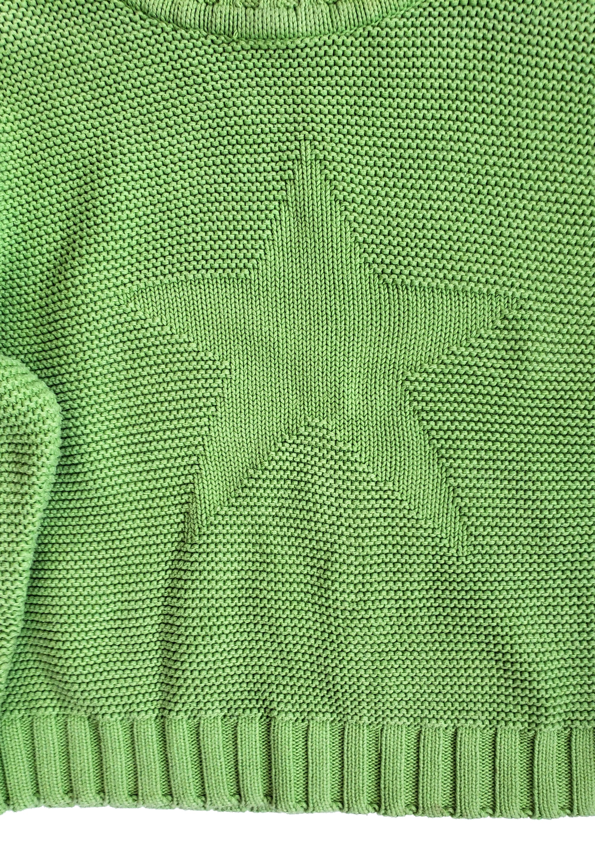 Liz Claiborne 100% Cotton Bright Green Star Sweater