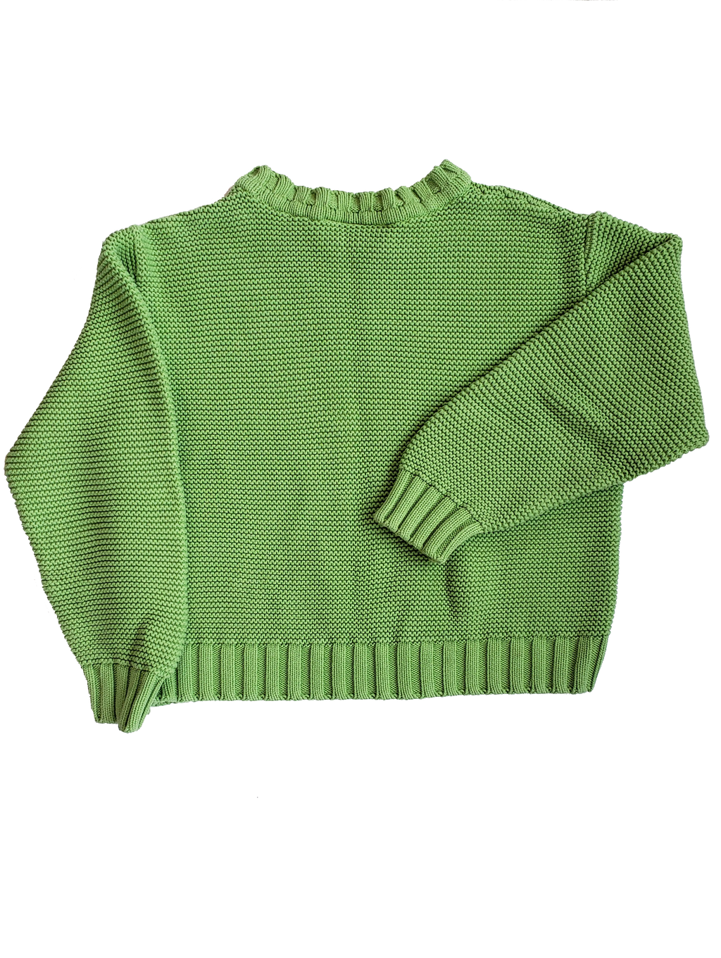 Liz Claiborne 100% Cotton Bright Green Star Sweater