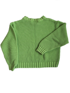 Liz Claiborne 100% Cotton Bright Green Star Sweater