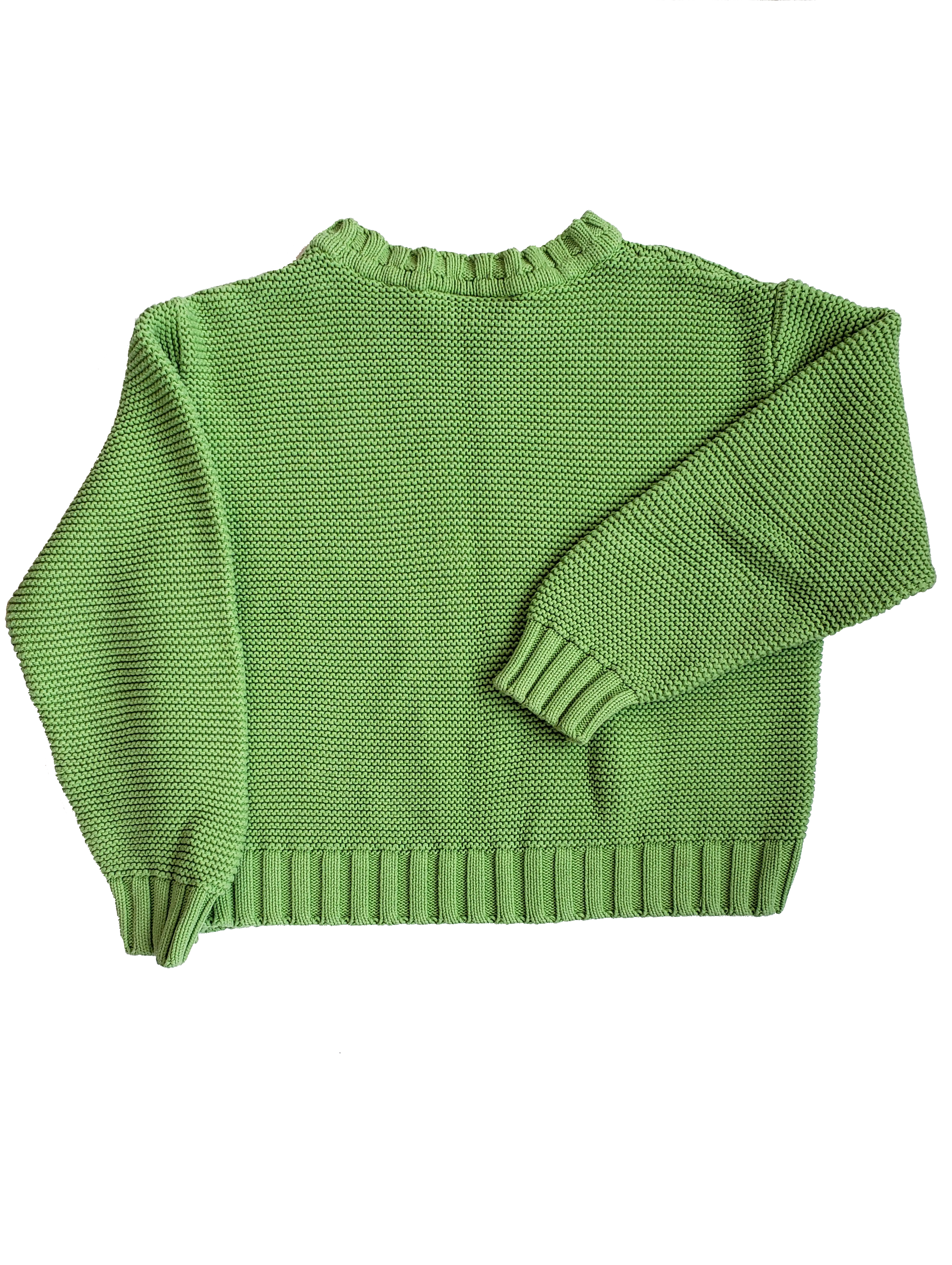 Liz Claiborne 100% Cotton Bright Green Star Sweater