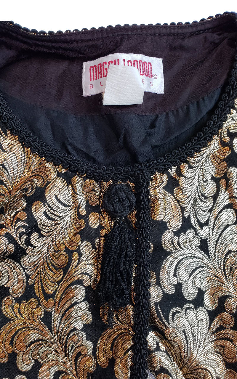 Vintage Maggie London Gold Lamé Jacquard Jacket