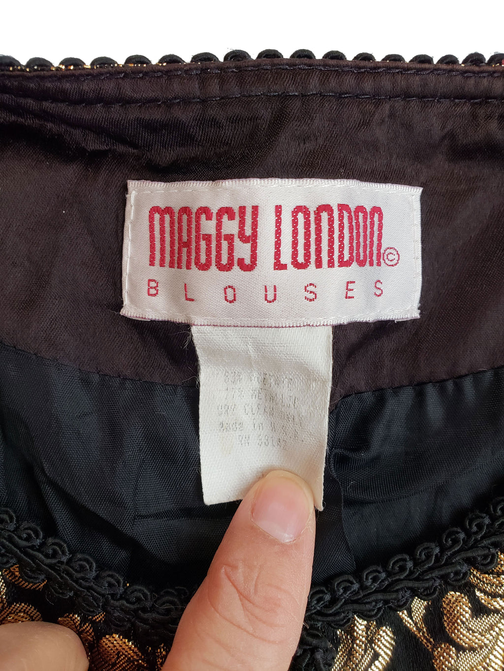 Vintage Maggie London Gold Lamé Jacquard Jacket