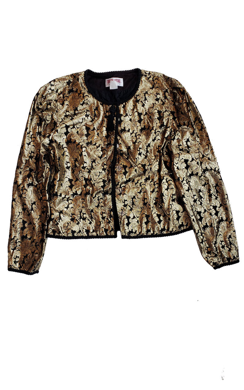Vintage Maggie London Gold Lamé Jacquard Jacket