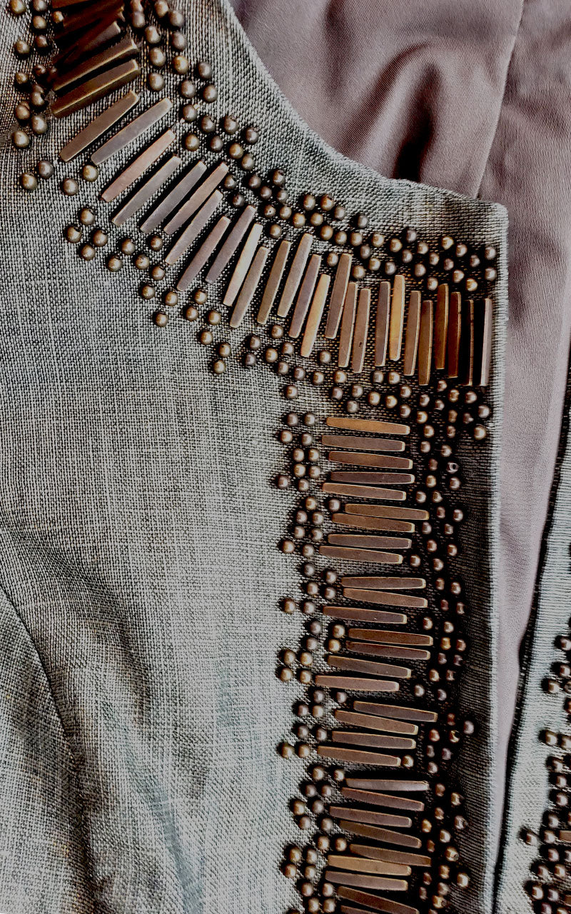 Chico's Metallic Beaded Cropped Jacket