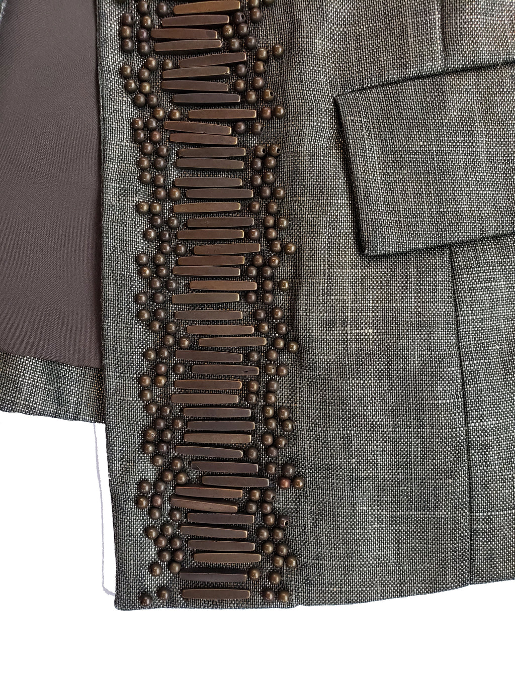 Chico's Metallic Beaded Cropped Jacket