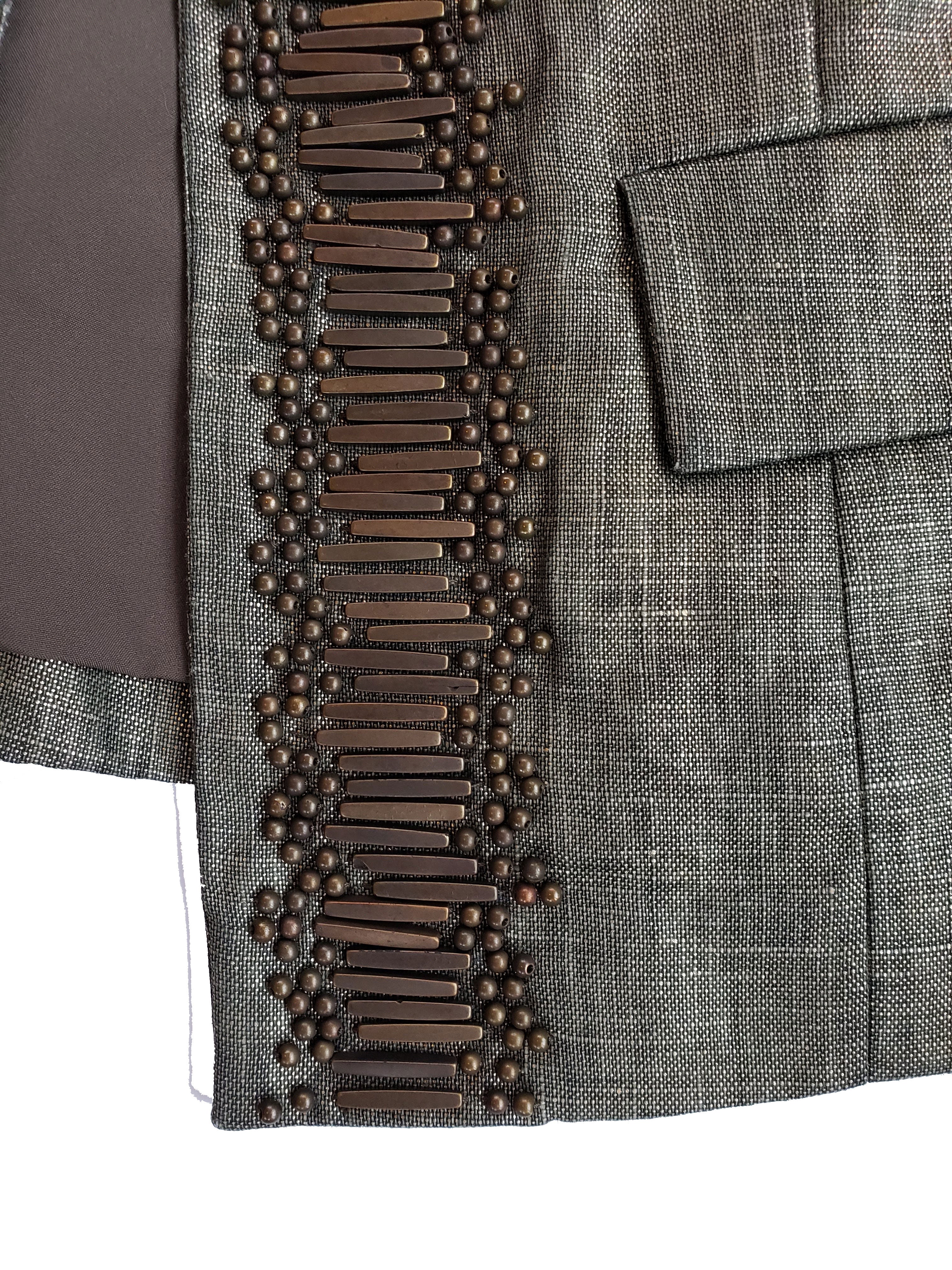 Chico's Metallic Beaded Cropped Jacket