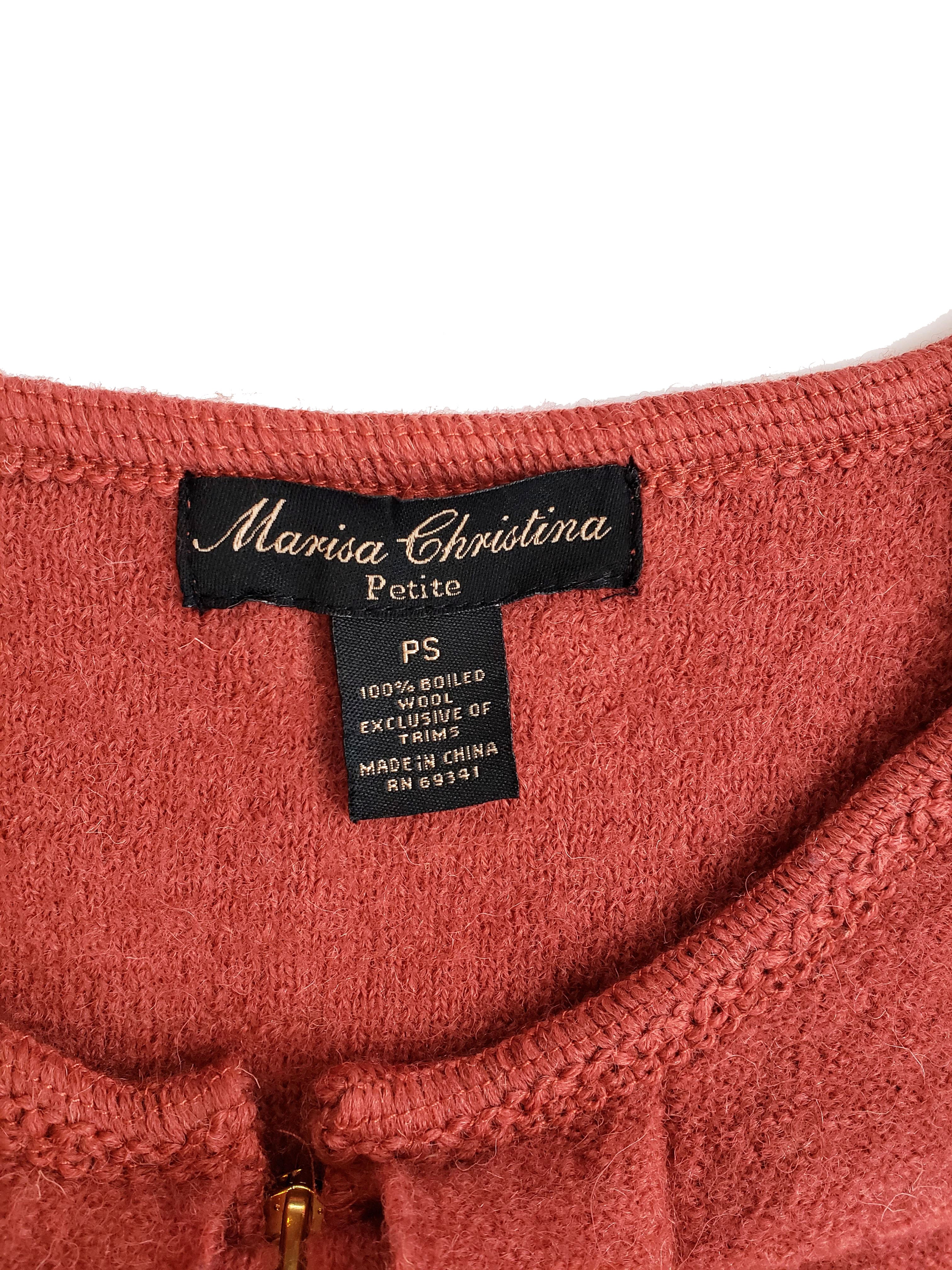 Vintage Boucle Wool Ruffle Sweater Jacket