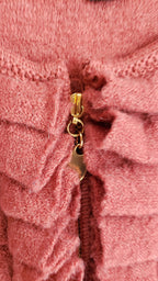 Vintage Boucle Wool Ruffle Sweater Jacket
