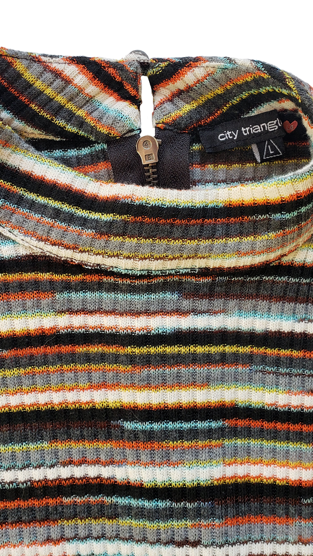 City Triangle 90s Knit Striped Dress