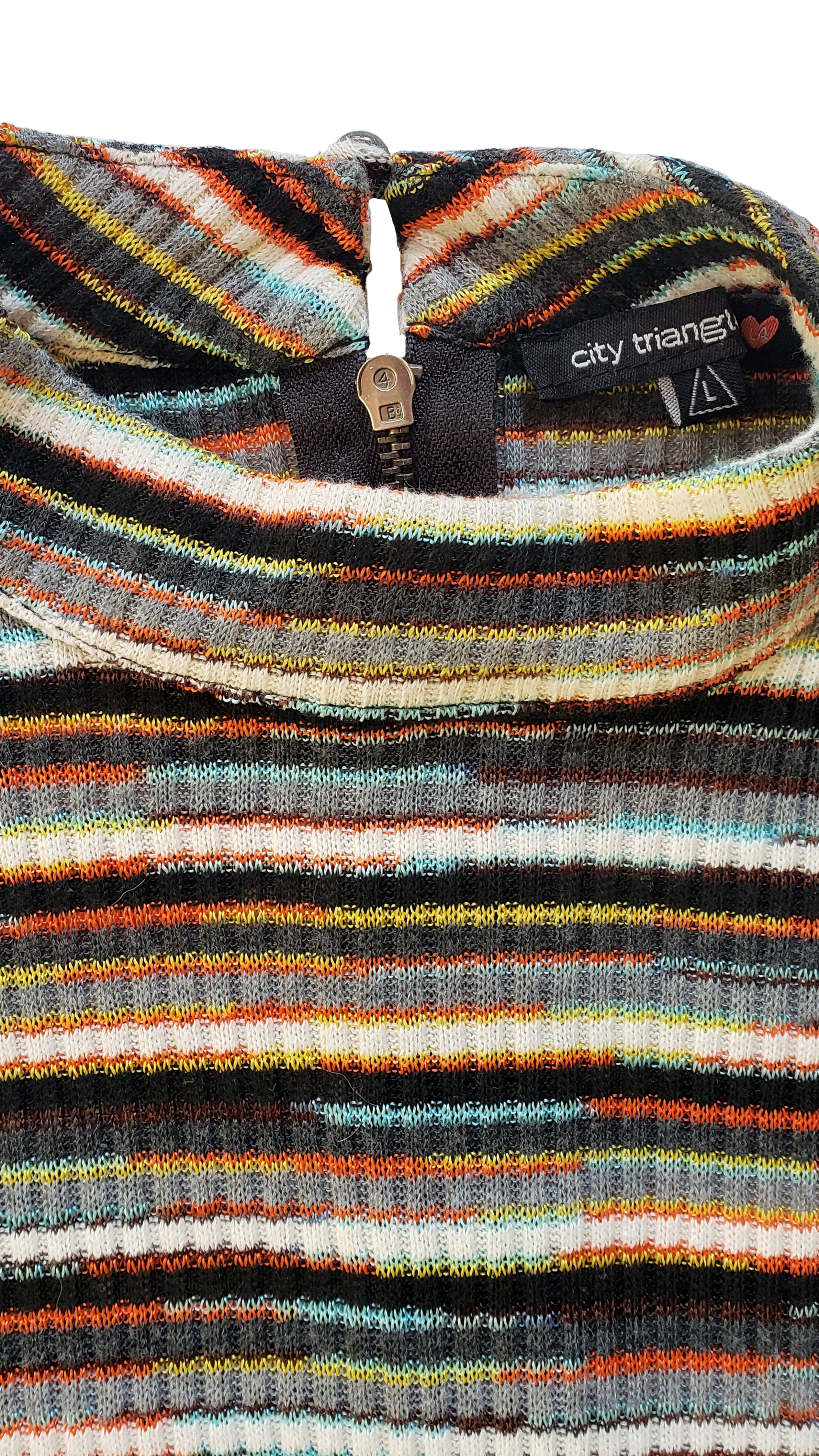 City Triangle 90s Knit Striped Dress