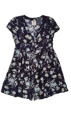 Vintage 90s Sadie Robertson Navy Floral Buttondown Mini Dress