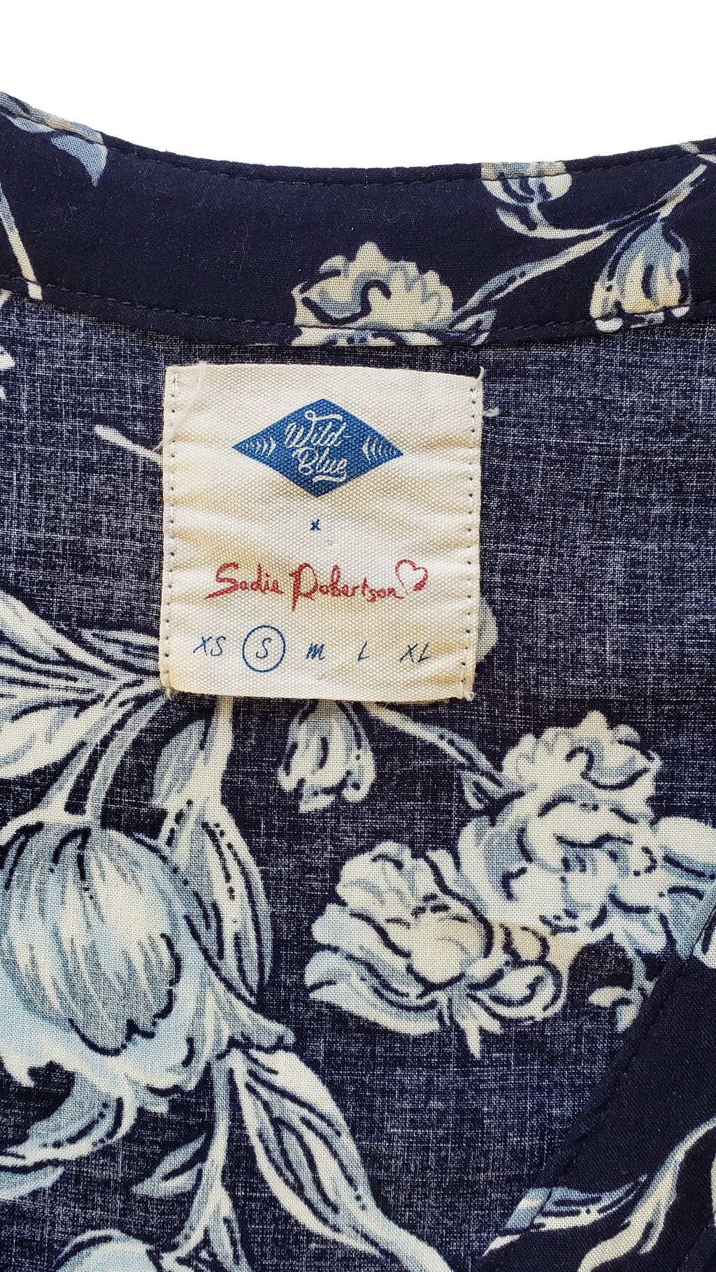 Vintage 90s Sadie Robertson Navy Floral Buttondown Mini Dress