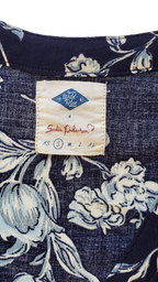 Vintage 90s Sadie Robertson Navy Floral Buttondown Mini Dress