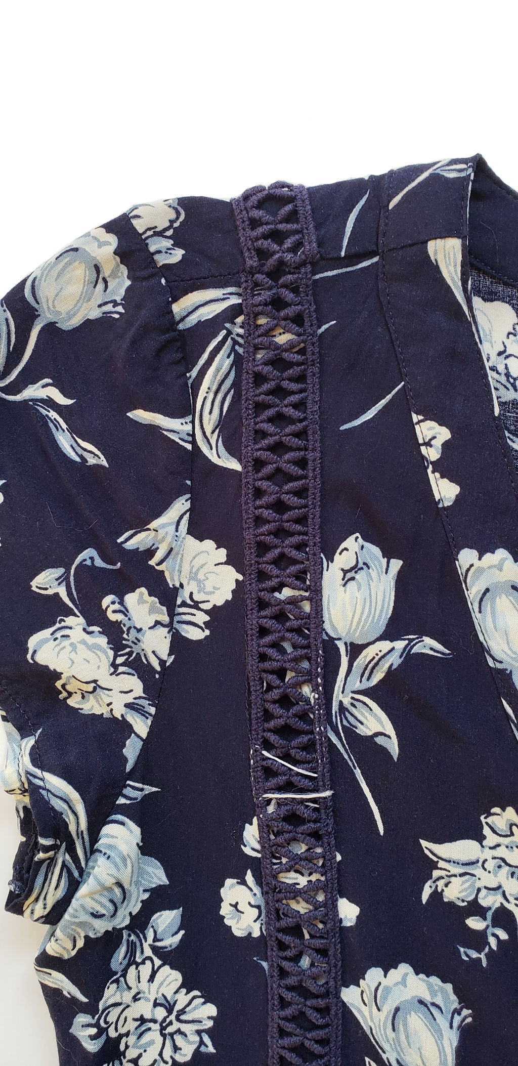 Vintage 90s Sadie Robertson Navy Floral Buttondown Mini Dress
