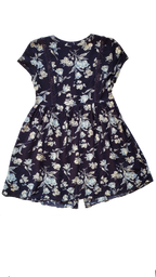 Vintage 90s Sadie Robertson Navy Floral Buttondown Mini Dress