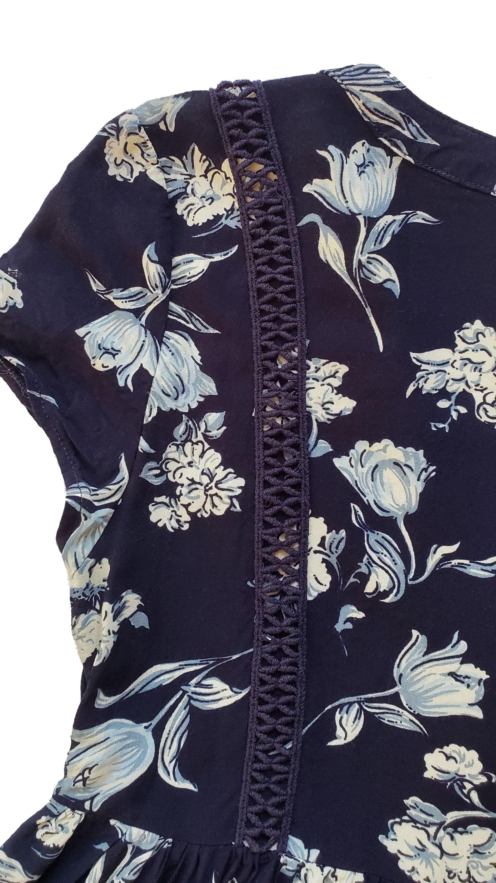 Vintage 90s Sadie Robertson Navy Floral Buttondown Mini Dress