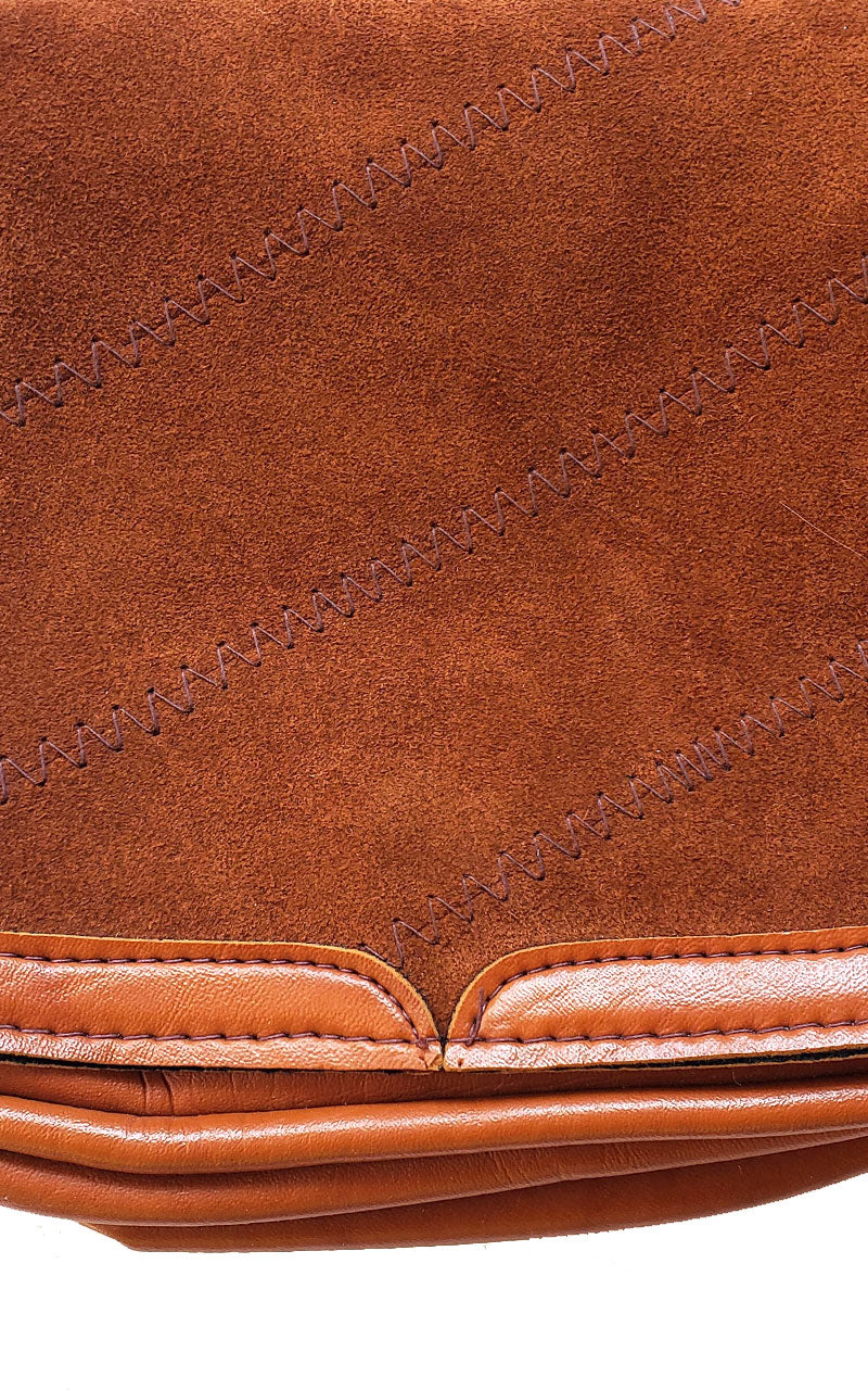 Vintage 70s Tan Leather Shoulder Strap Handbag