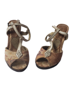 Kenzie Leather Patchwork Bohemian Style Heels