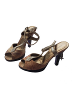 Kenzie Leather Patchwork Bohemian Style Heels