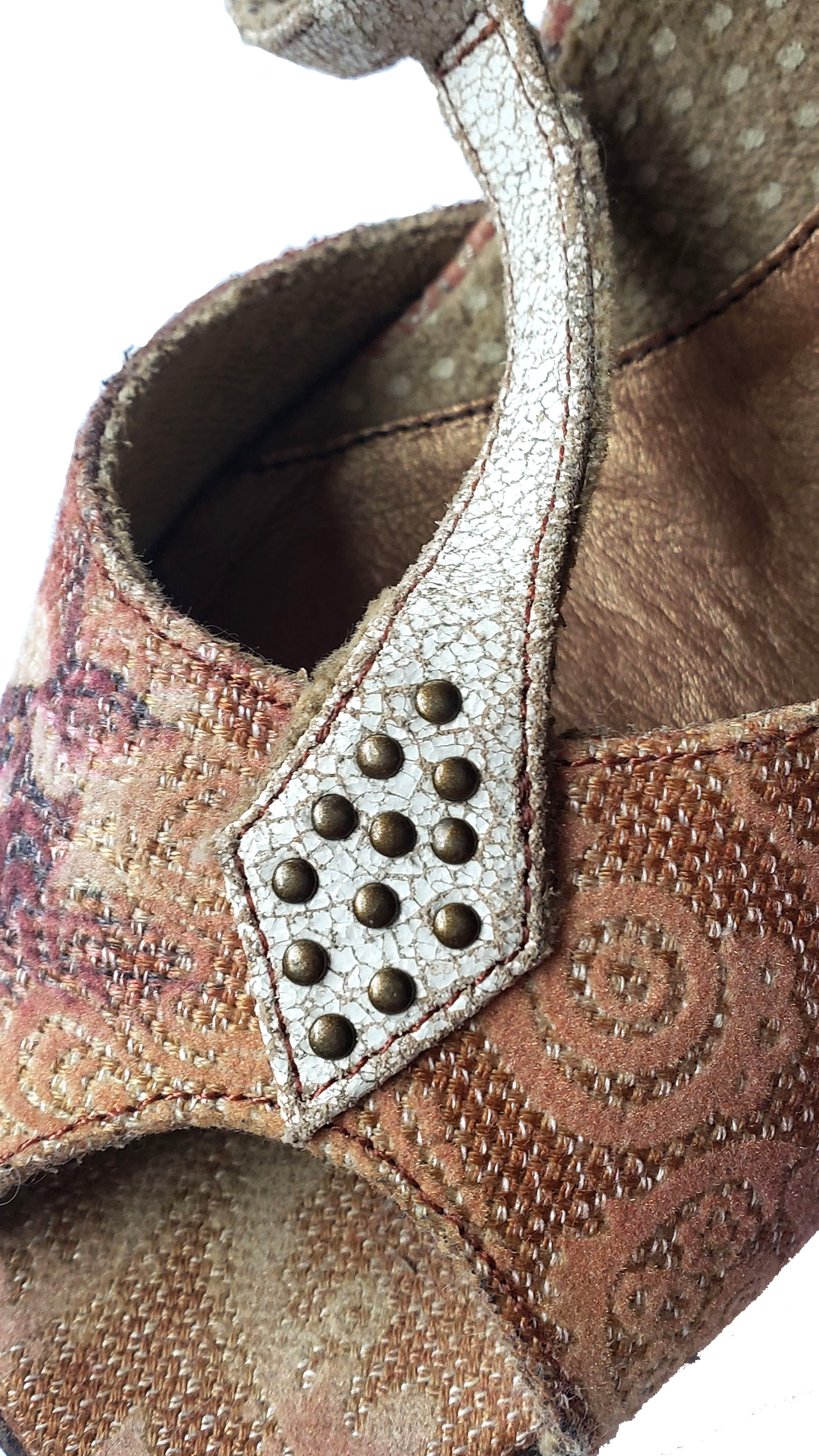 Kenzie Leather Patchwork Bohemian Style Heels