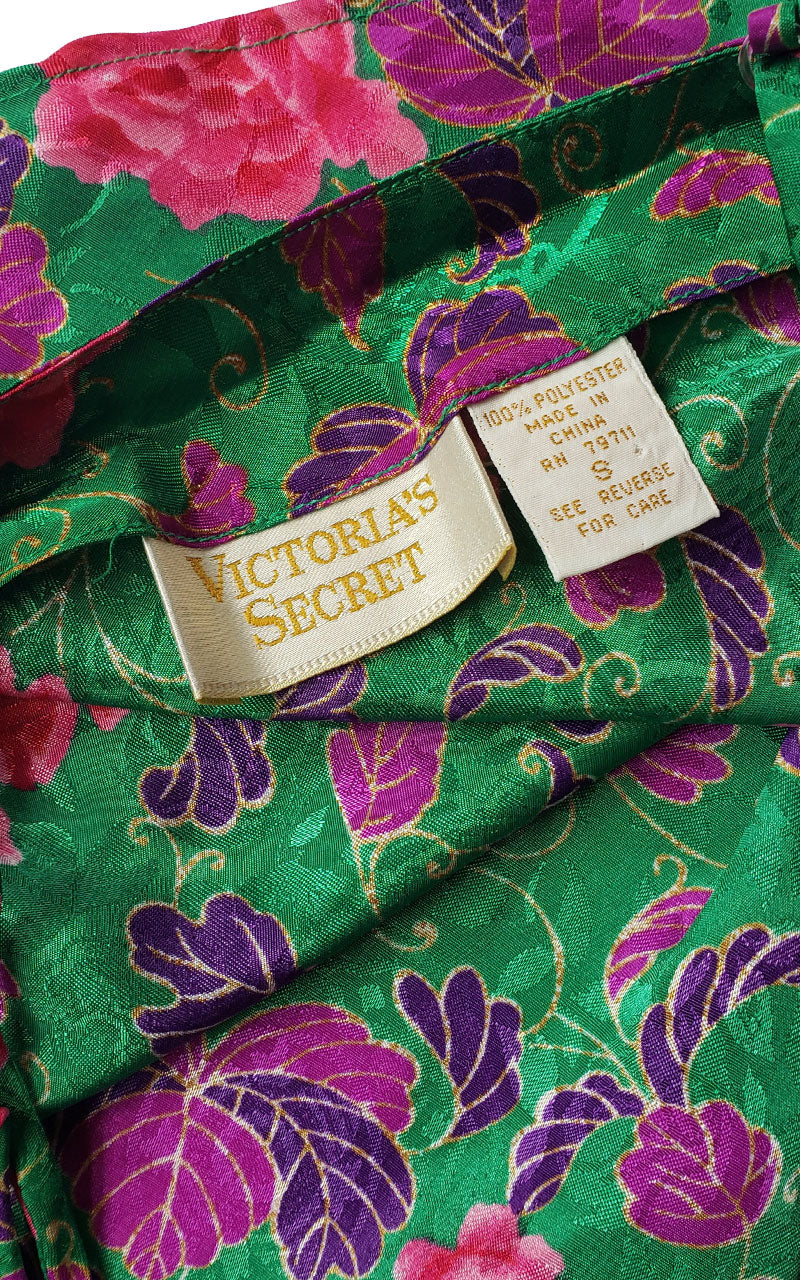 90s Victoria's Secret Cropped Camisole - Green/Pink Floral