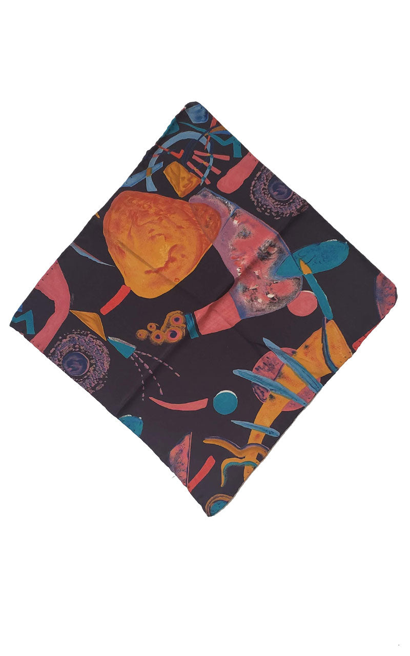 80's Bright Abstract Square Scarf/Pocket Square
