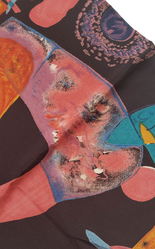 80's Bright Abstract Square Scarf/Pocket Square