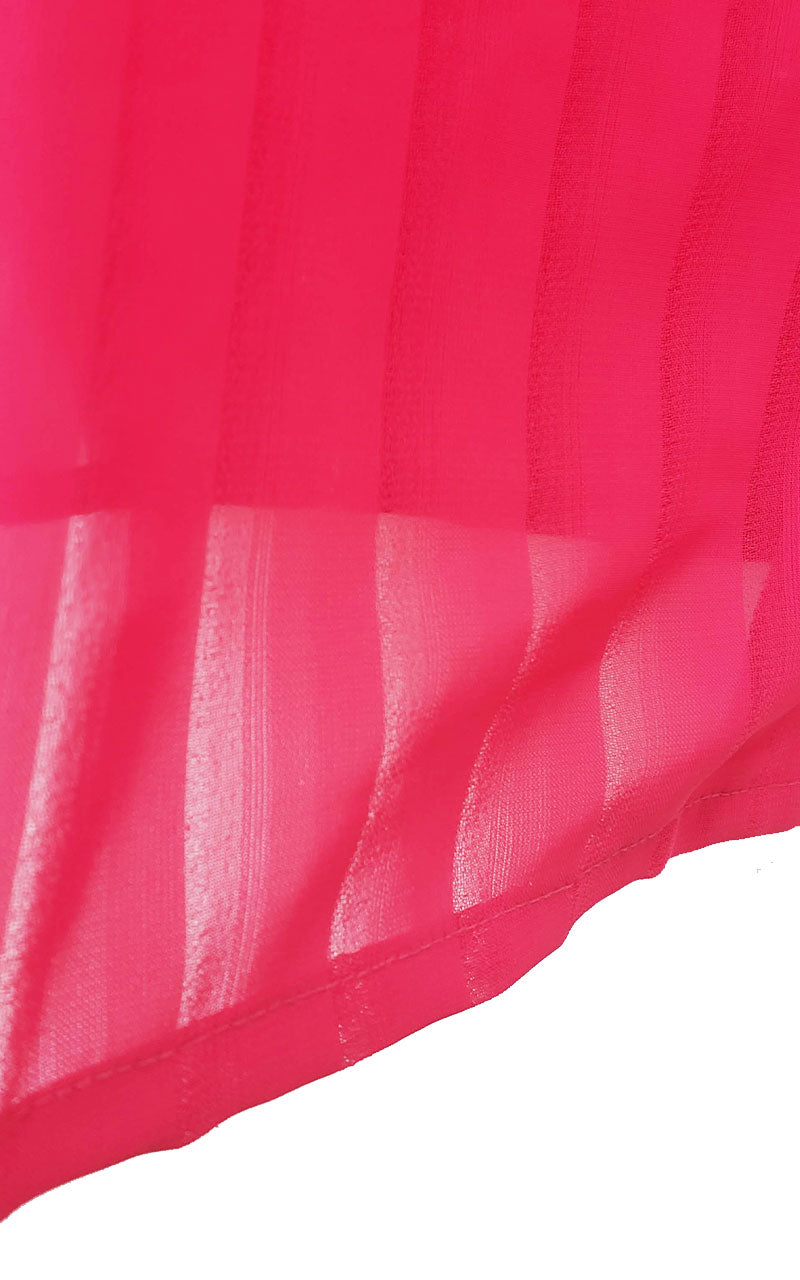 80s David Mathews Hot Pink Sheer Striped Blouse