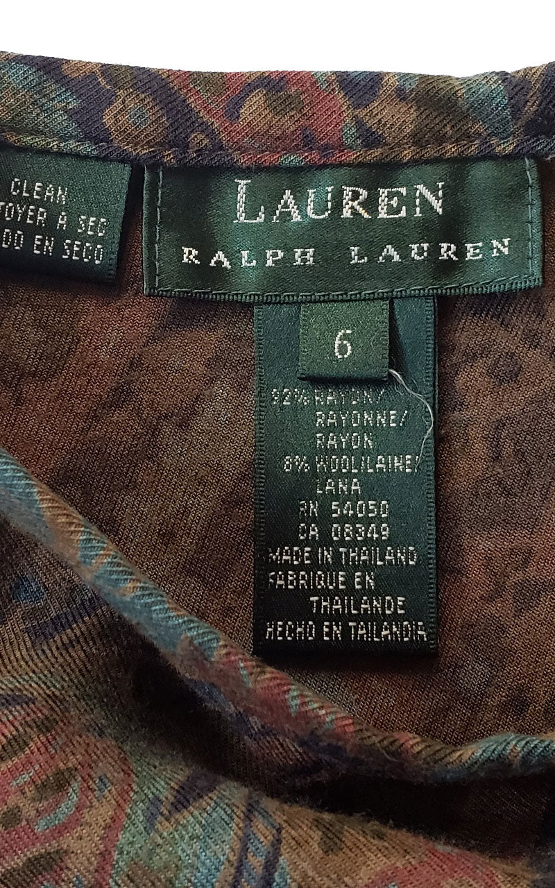 Vintage Ralph Lauren A-line Winter Paisley Skirt