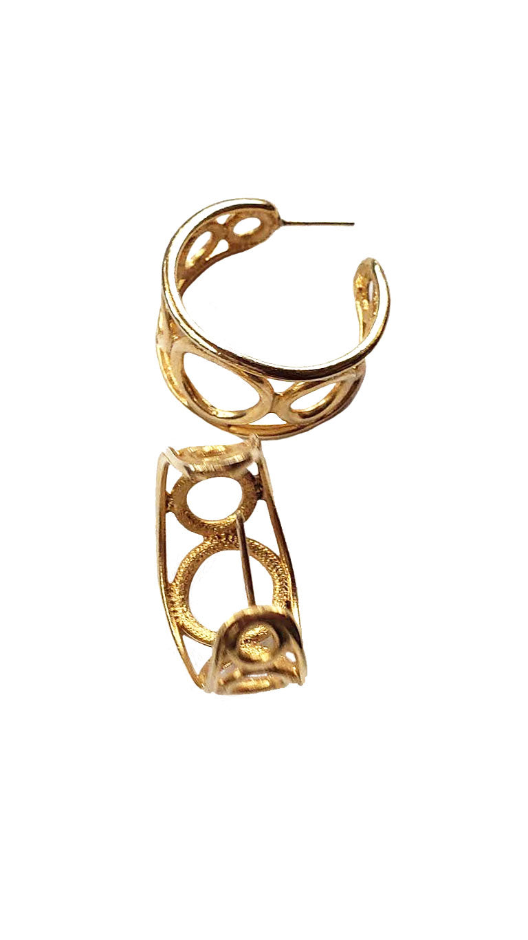 Vintage Geo Hoop Earrings