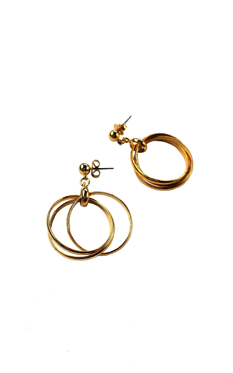 Gold Dangle Hoop Earrings
