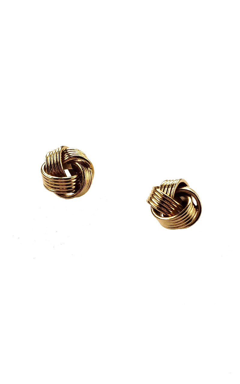 Vintage 80s Small Gold Knot Earrings