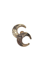 Vintage Silver Etched Moon Earrings
