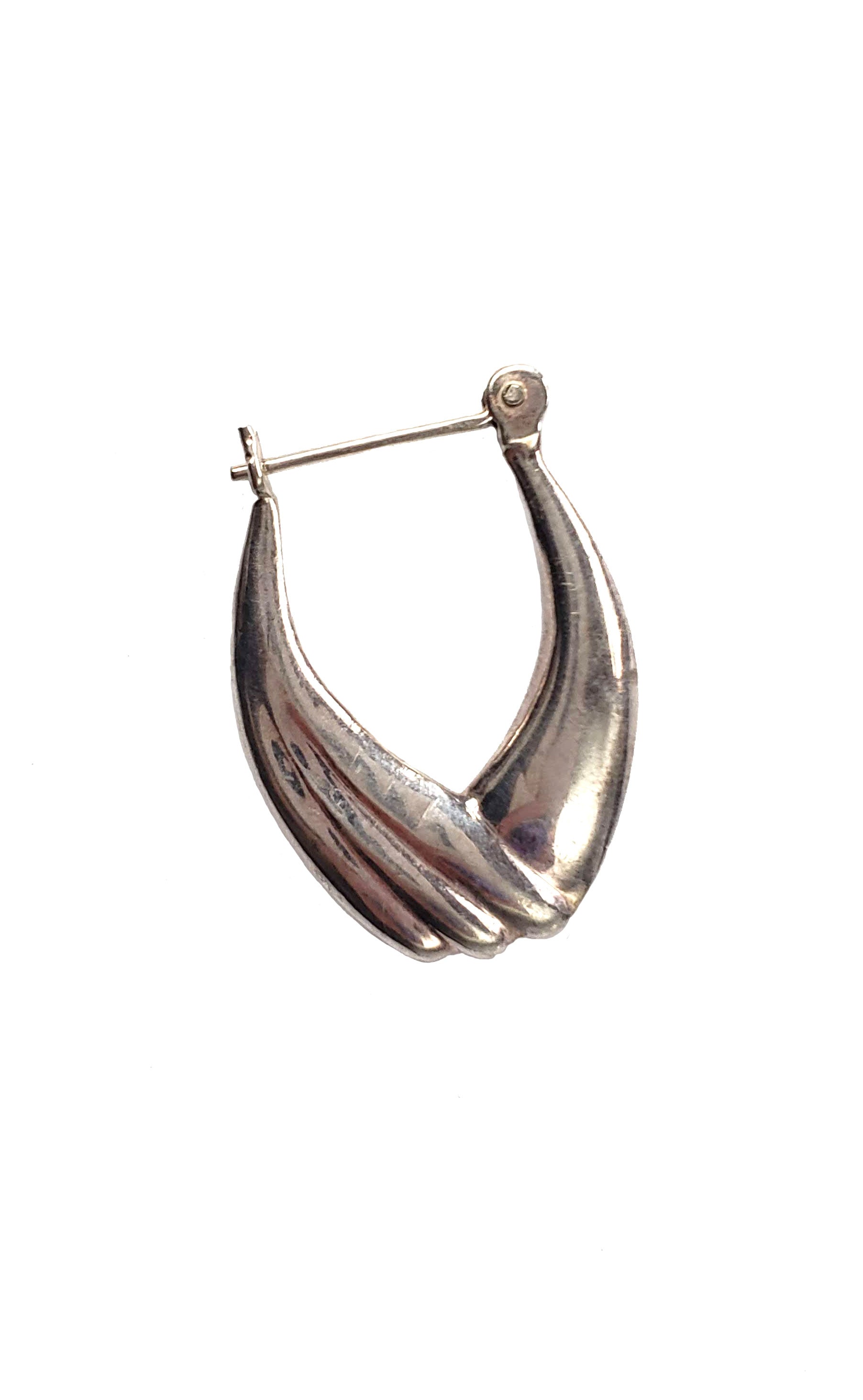 Vintage 90s Silver Oblong Hoop Earrings