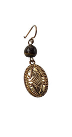 Vintage Gold & Wood Nature Lover Dangle Earrings