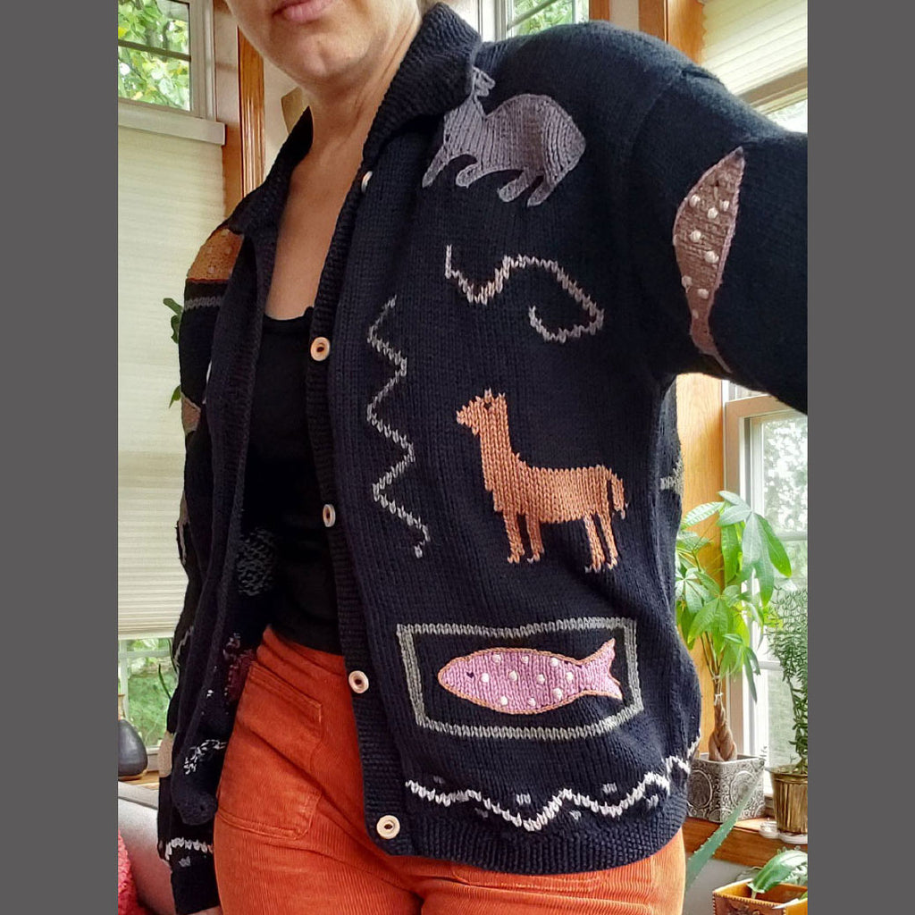 Rare Planet Earth Imports Embroidered Cardigan