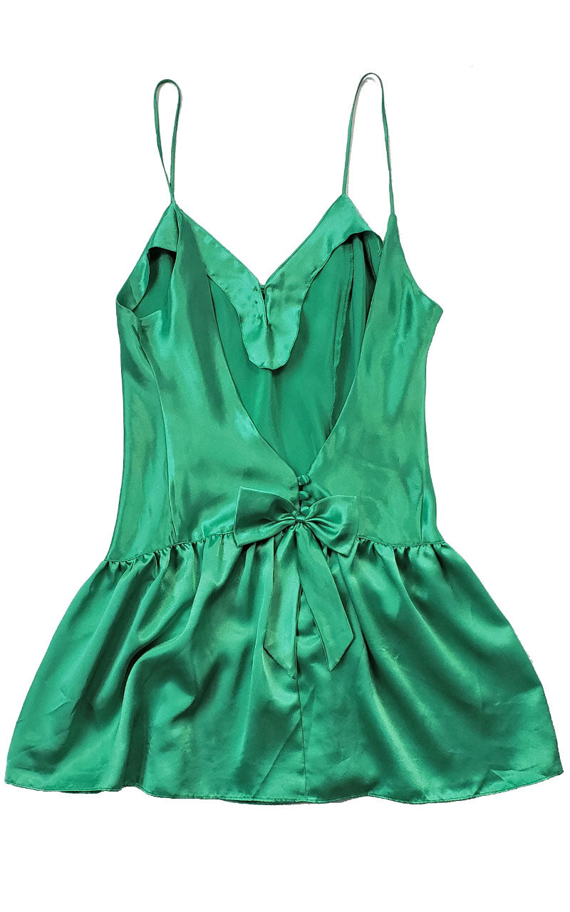 90s Victoria's Secret Satin Peplum Teddy (Green or Royal)