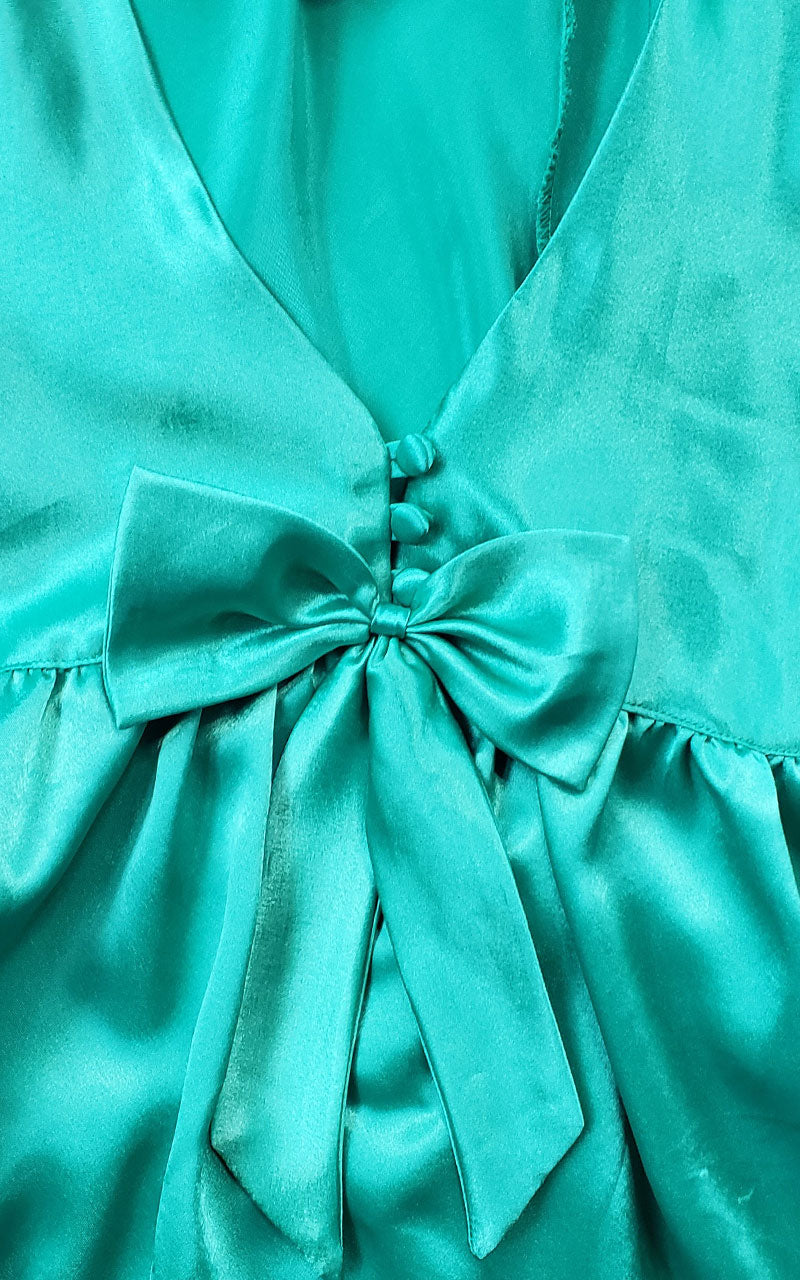 90s Victoria's Secret Satin Peplum Teddy (Green or Royal)