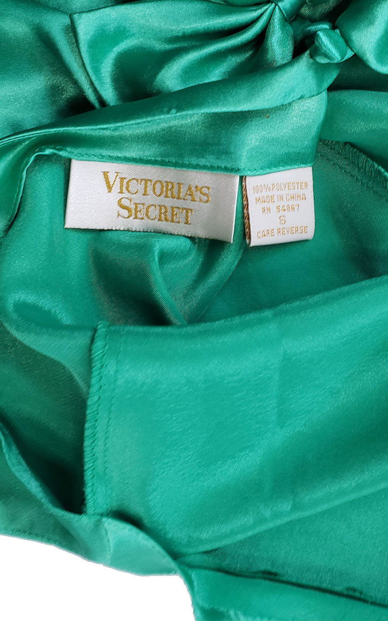 90s Victoria's Secret Satin Peplum Teddy (Green or Royal)