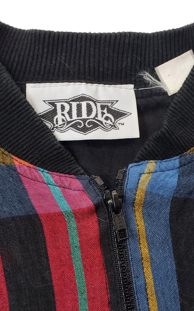 Vintage 80s Plaid Bomber Jacket