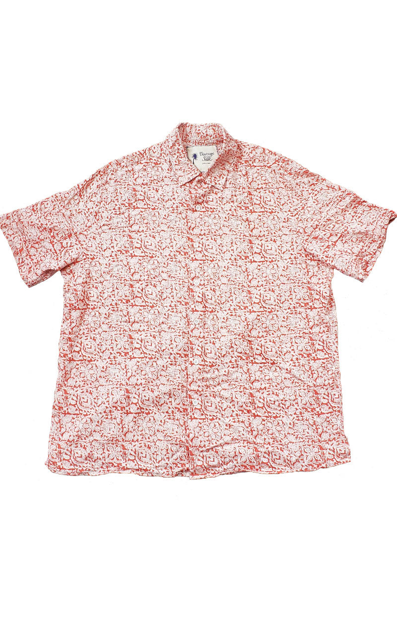 Vintage Silk circa 1969 Men's Tropical Print Buttondown