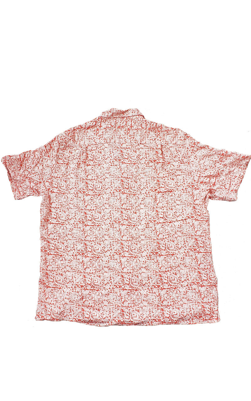 Vintage Silk circa 1969 Men's Tropical Print Buttondown