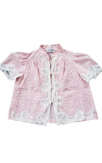 Rare 1970s Lily of France Pinstriped Bed Jacket