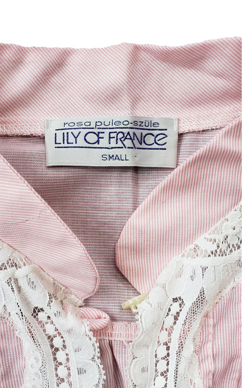 Rare 1970s Lily of France Pinstriped Bed Jacket