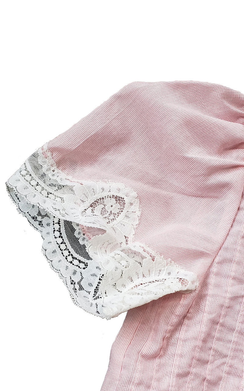 Rare 1970s Lily of France Pinstriped Bed Jacket